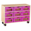 Kast met 9 bakken hout