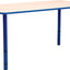 Rechthoekige Quint-tafel 115 x 65 cm. 40-58cm hoogte verstelbaar blauw