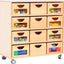 M-kast met 3 planken met wielen