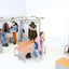 Garderobe met verstelbare bank en haken - aluminium