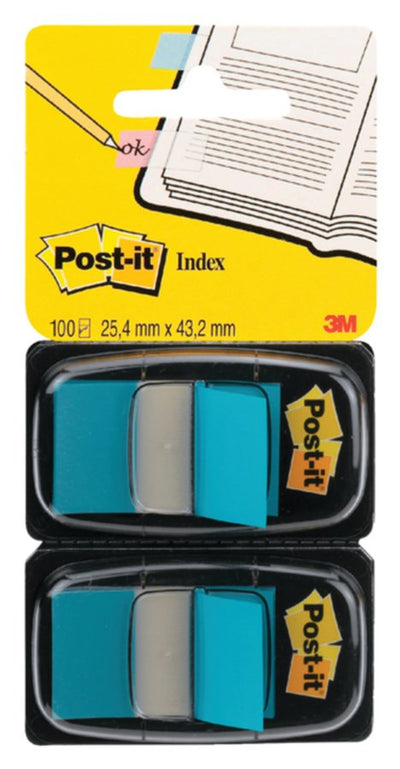 Indextabs 3M Post-it 680 25.4x43.2mm duopack blauw