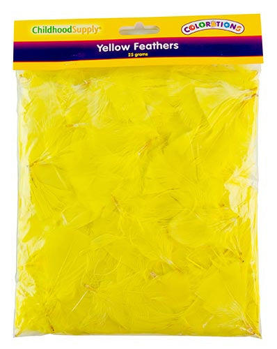 Veertjes geel 5-10 cm. 25 gram
