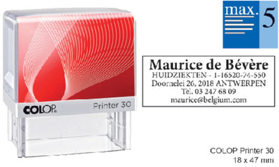 Tekststempel Colop Printer 30 +bon 5regels 47x18mm