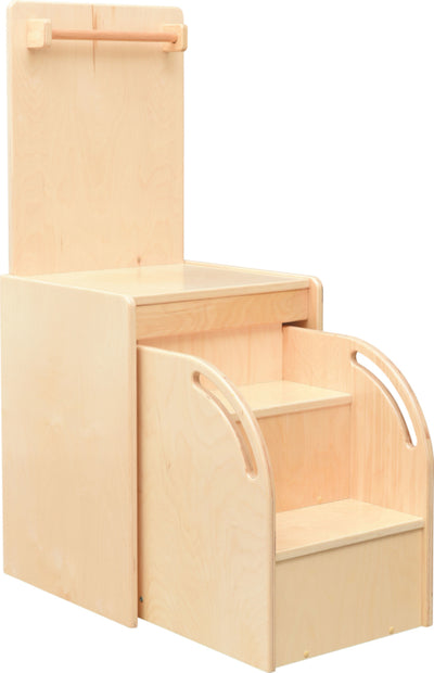 Aankleed podium met uittrekbare trap