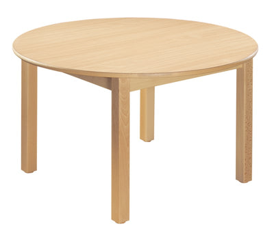 beukenhouten Tafel rond 60 cm. 46-76cm
