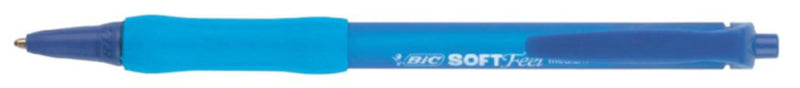 Balpen Bic Soft Feel Clic Grip blauw medium 12 stuks