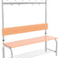 Garderobe met verstelbare bank en haken - aluminium