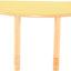 Halfronde Flexi tafel 120x60cm geel in hoogte verstelbaar