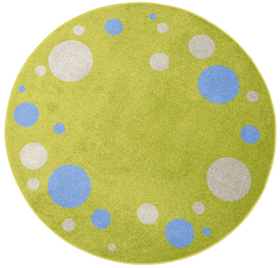 Rond tapijt - diam. 200cm - cirkels groen