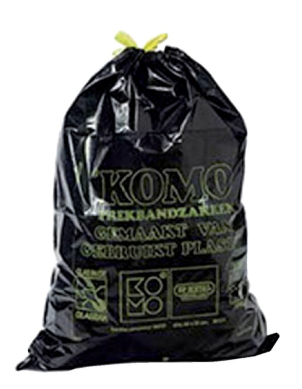 Vuilniszak Komo 60l met trekband 15 stuks op rol