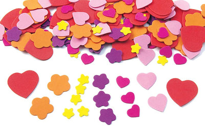 Foam hartjes en bloemen assorti 150 stuks