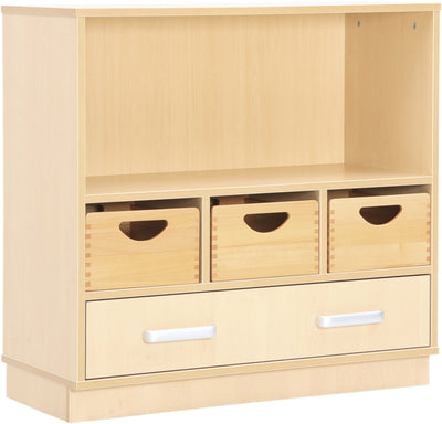 Kast voor houten bakken en mappen, met plint