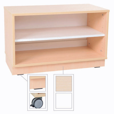 Quadro - S kast met 1 plank op wielen of plint