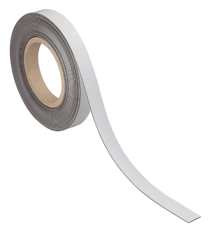 Magneetband beschrijf- en wisbaar, 10m. x 20 mm. wit