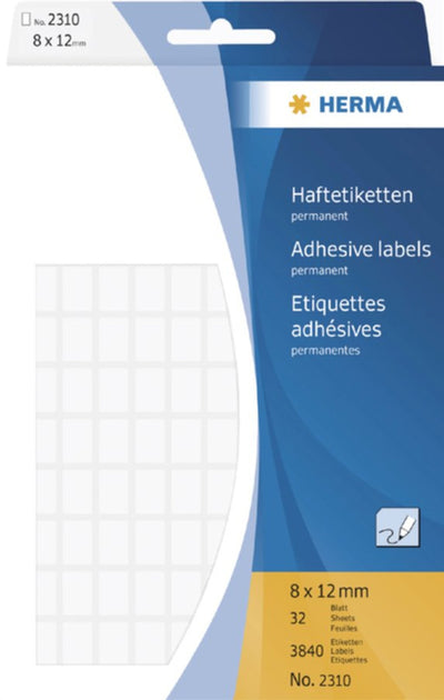 Etiket Herma 2310 8x12mm wit 3840stuks