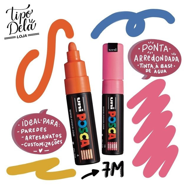 Verfstift Posca brede punt 4.5 - 5.5 mm. rood