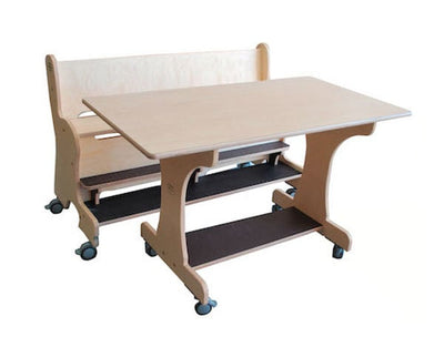 Hoogzit tafel 120 x64x73cm lage zijden - berken