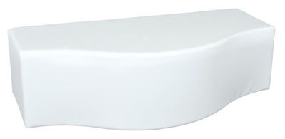 Witte poef in golfvorm zithoogte 34 cm