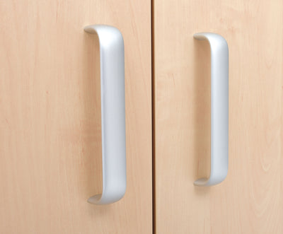 Flexi-kasten S met legbord, breed - met plint, berken deuren met slot