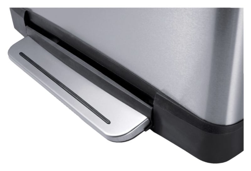 Afvalbak pedaalemmer E-Cube RVS mat rechthoekig 20liter