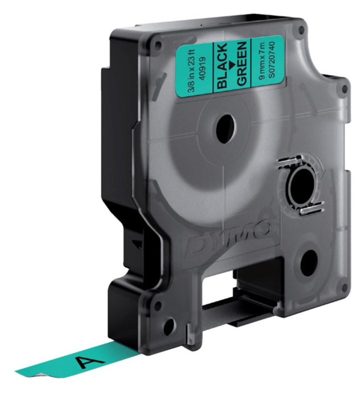 Labeltape Dymo 40919 D1 720740 9mmx7m zwart op groen