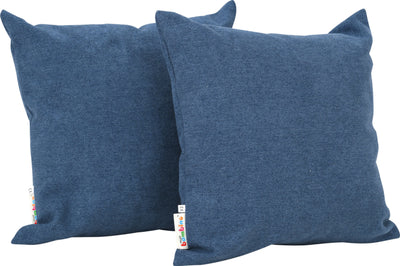 Vierkante kussens, blauw, 2 stuks