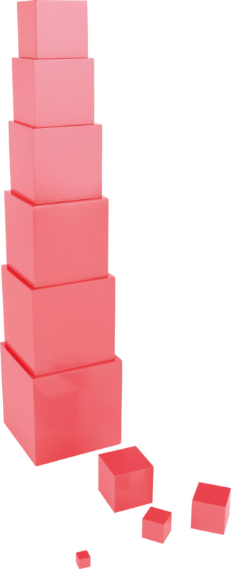 Roze blokken toren