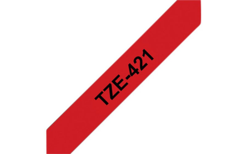 Labeltape Brother P-touch TZE-421 9mm zwart op rood