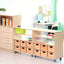 M-kast met 3 planken, halfopen met wielen
