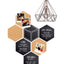 Krijt+ prikbord Securit Hexagon set 7 stuks zwart + 1 marker