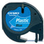 Labeltape Dymo Letratag 91205 plasticl12mm zwart op blauw