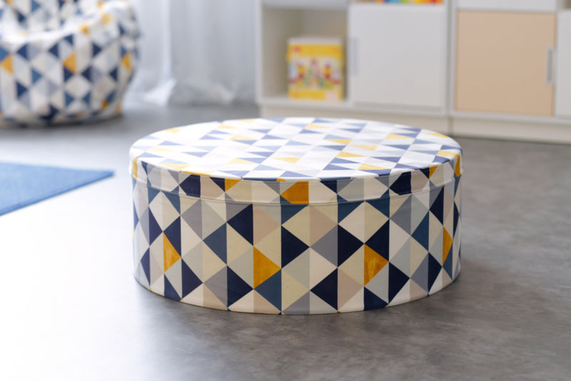 Poef driehoeken, diam. 80 cm