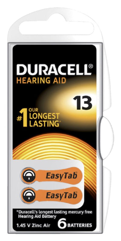 Batterij Duracell Hearing DA13 Ã˜7,9mm 310mAh 6 stuks
