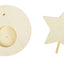 1 set Houten kandelaar 11cm - ster