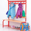 Garderobe met verstelbare bank en haken - rood
