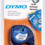 Labeltape Dymo Letratag 91201 plastic 12mm zwart op wit