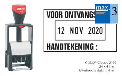 Woord-datumstempel Colop 2160 +bon 24x41