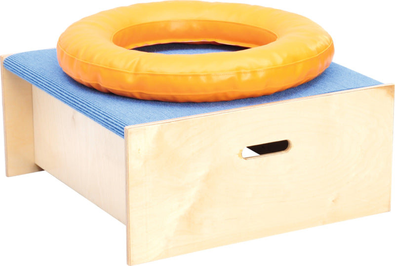 Vierkant platform met schuimwiel, hoogte 30 cm, lichtblauw