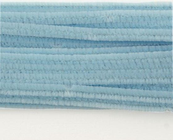 Chenilledraad 50cm. licht blauw 6 mm. 100 stuks