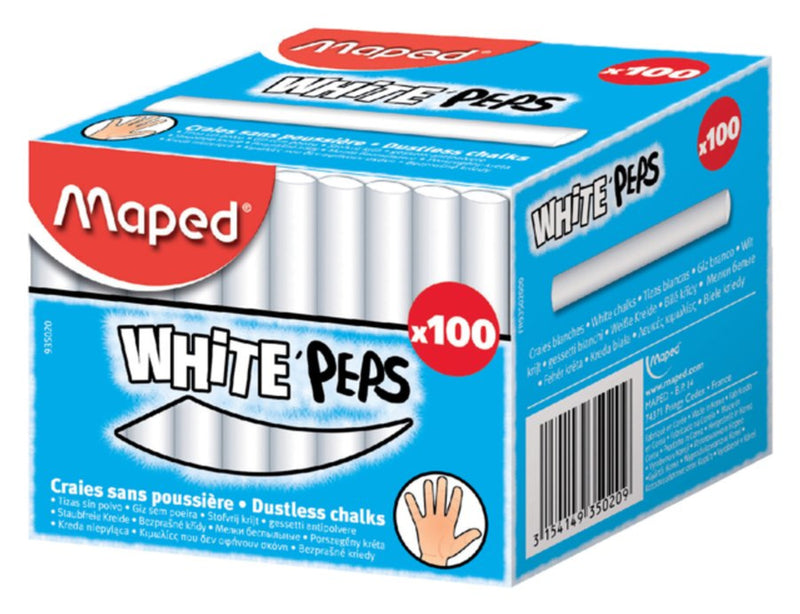 Bordkrijt Maped Color'Peps wit stofvrij 100 stuks