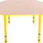 Zeshoekige Quint-tafel 128 cm 40-58cm hoogte verstelbaar geel