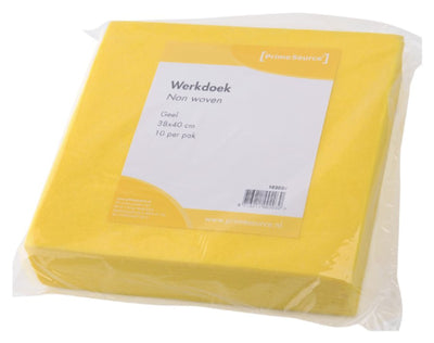 Werkdoek Non Woven geel 38x40cm 10 stuks