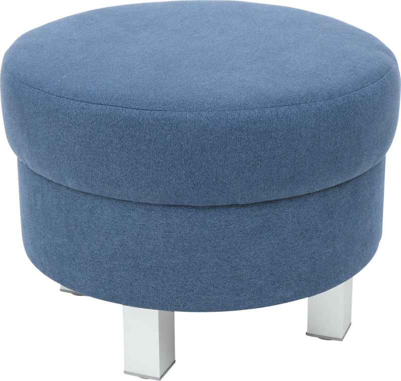 Ronde relaxpoef marineblauw - vierkante poten