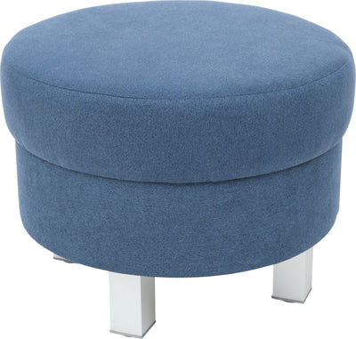 Ronde relaxpoef marineblauw - vierkante poten