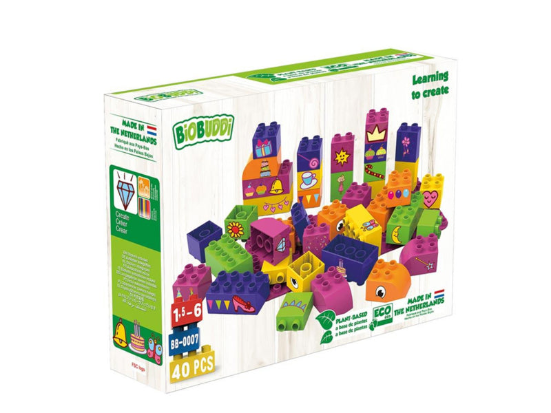 BiOBUDDi Educatieve blokken met basisplaat BB-0007 40dlg.